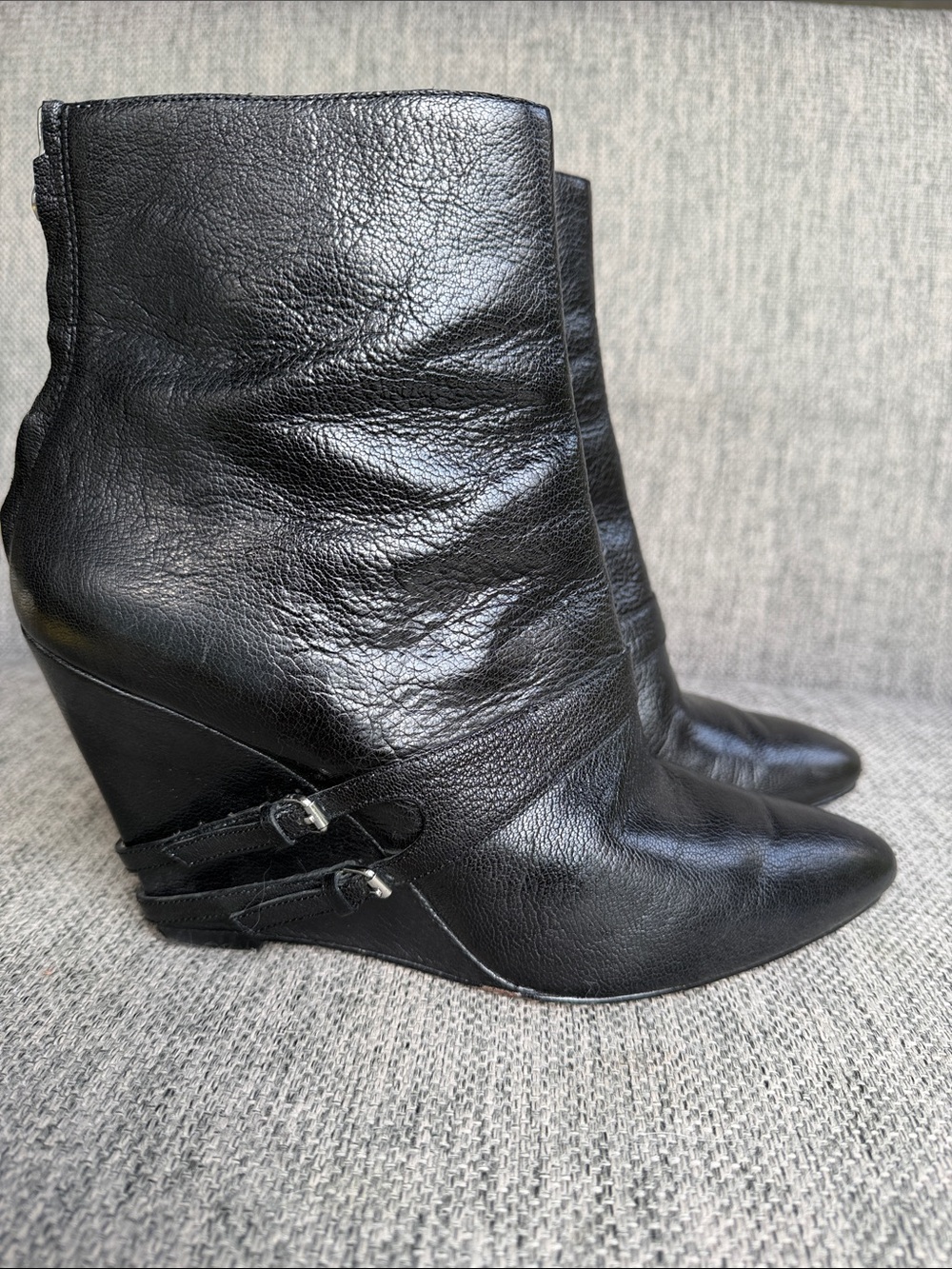 Elizabeth and James (from The Rowe founders) Black Leather Ankle Booties